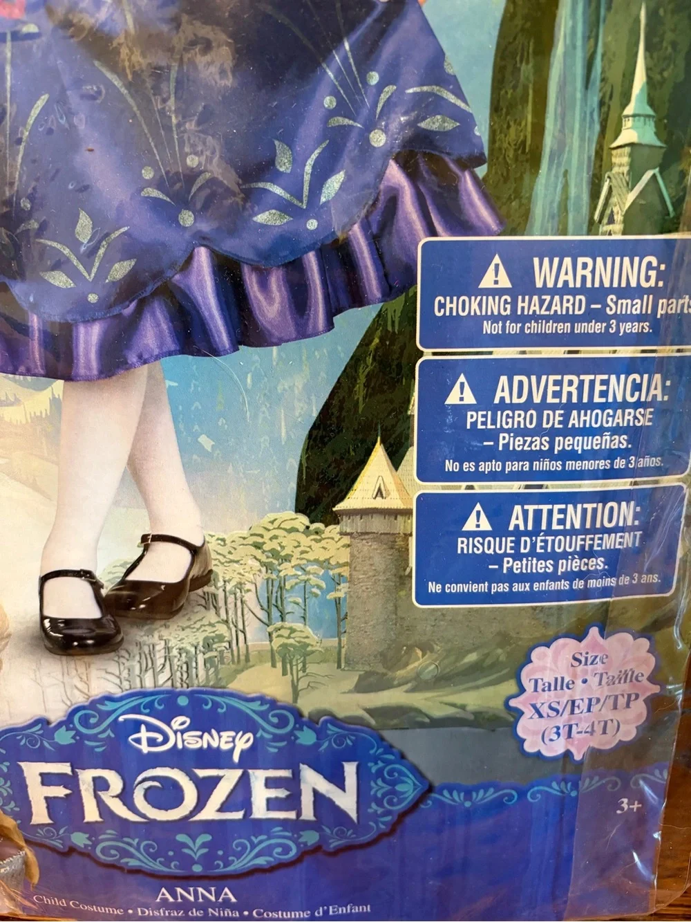 NEW In Package Disney Frozen Anna Children’s Costume size XS 3T-4T